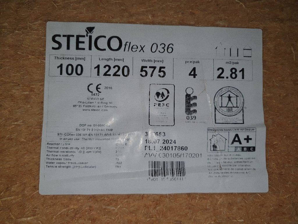 STEICOflex 036 PEFC – 100 mm, Doe-het-zelf en Bouw, Ophalen, Overige materialen, Vloerisolatie, Nieuw