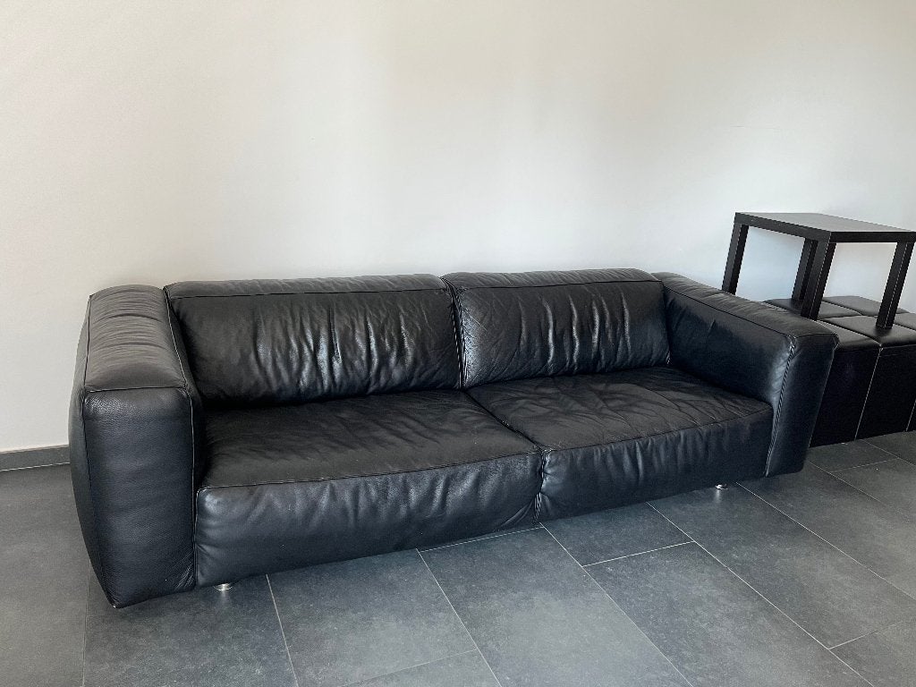 Gratis leren bank / sofa (3-4 zits, 2,5m), Ophalen, Gebruikt, Leer