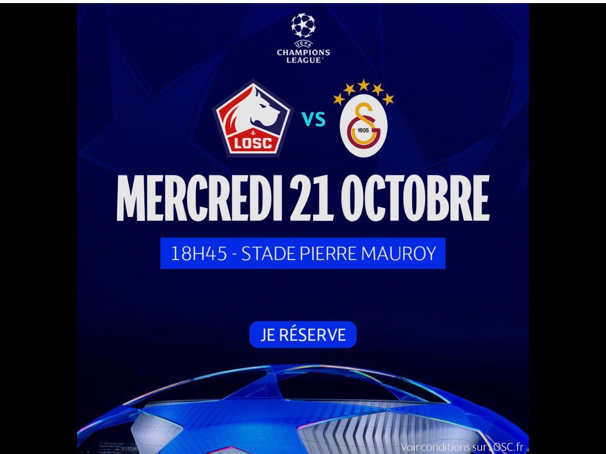 2 places LILLE-GALATASARAY