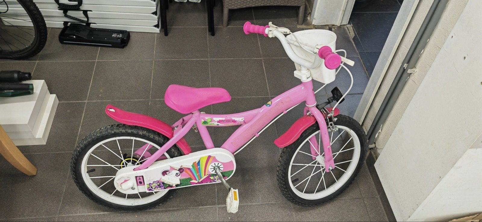 Vélo fille 4/5 ans occasion avec panier, Enlèvement