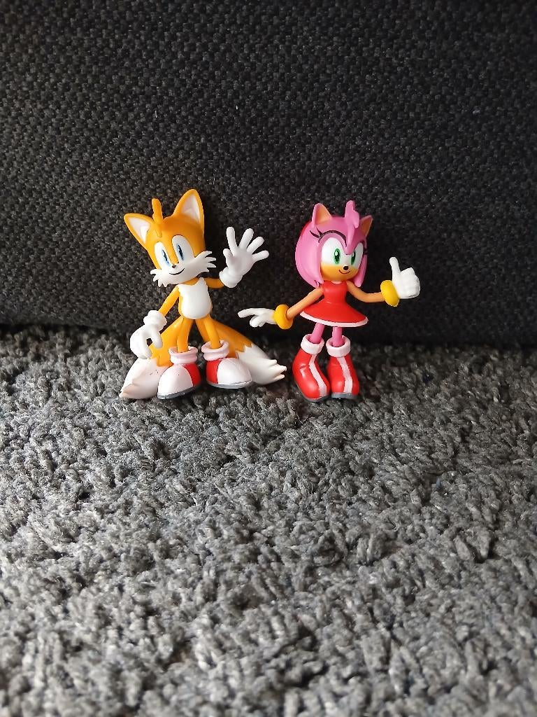 Sonic the Hedgehog - Amy & Tails figuren - 9cm - Sega, Ophalen, Zo goed als nieuw