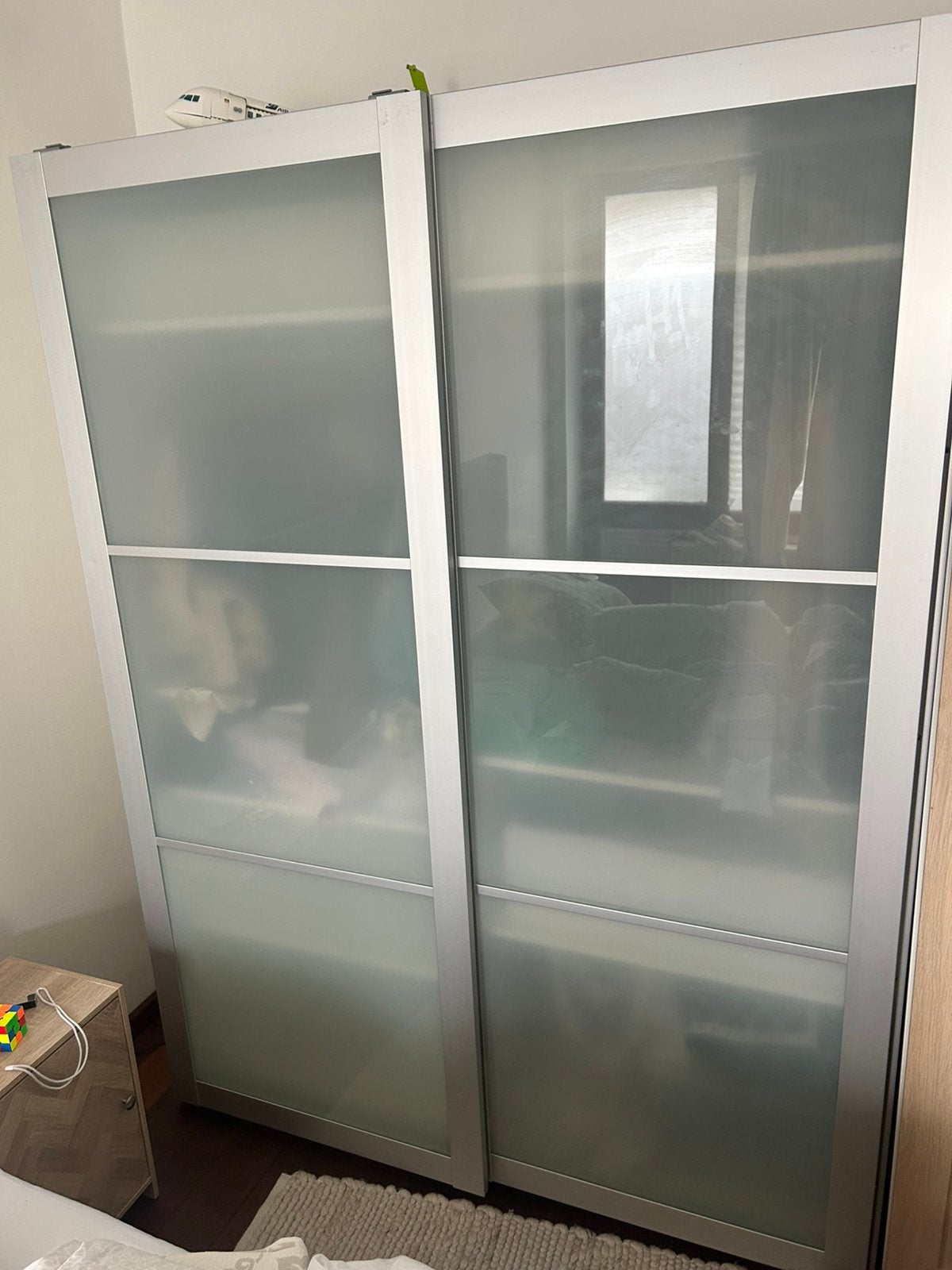 : 2 Portes coulissantes IKEA PAX - verre fumé, Ophalen, Zo goed als nieuw, Glas