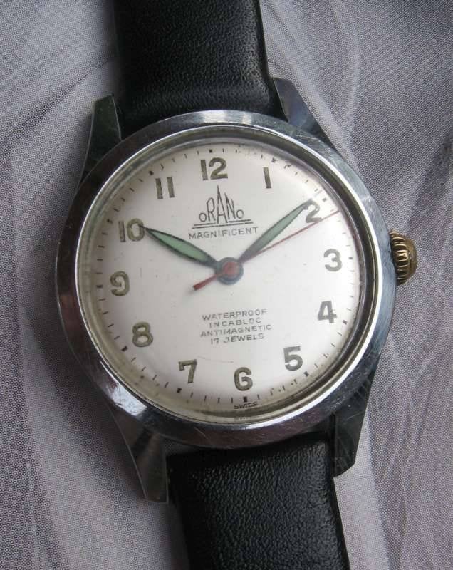 Vintage Orano magnificent 17 jewels herenhorloge ca. 1956, Ophalen of Verzenden