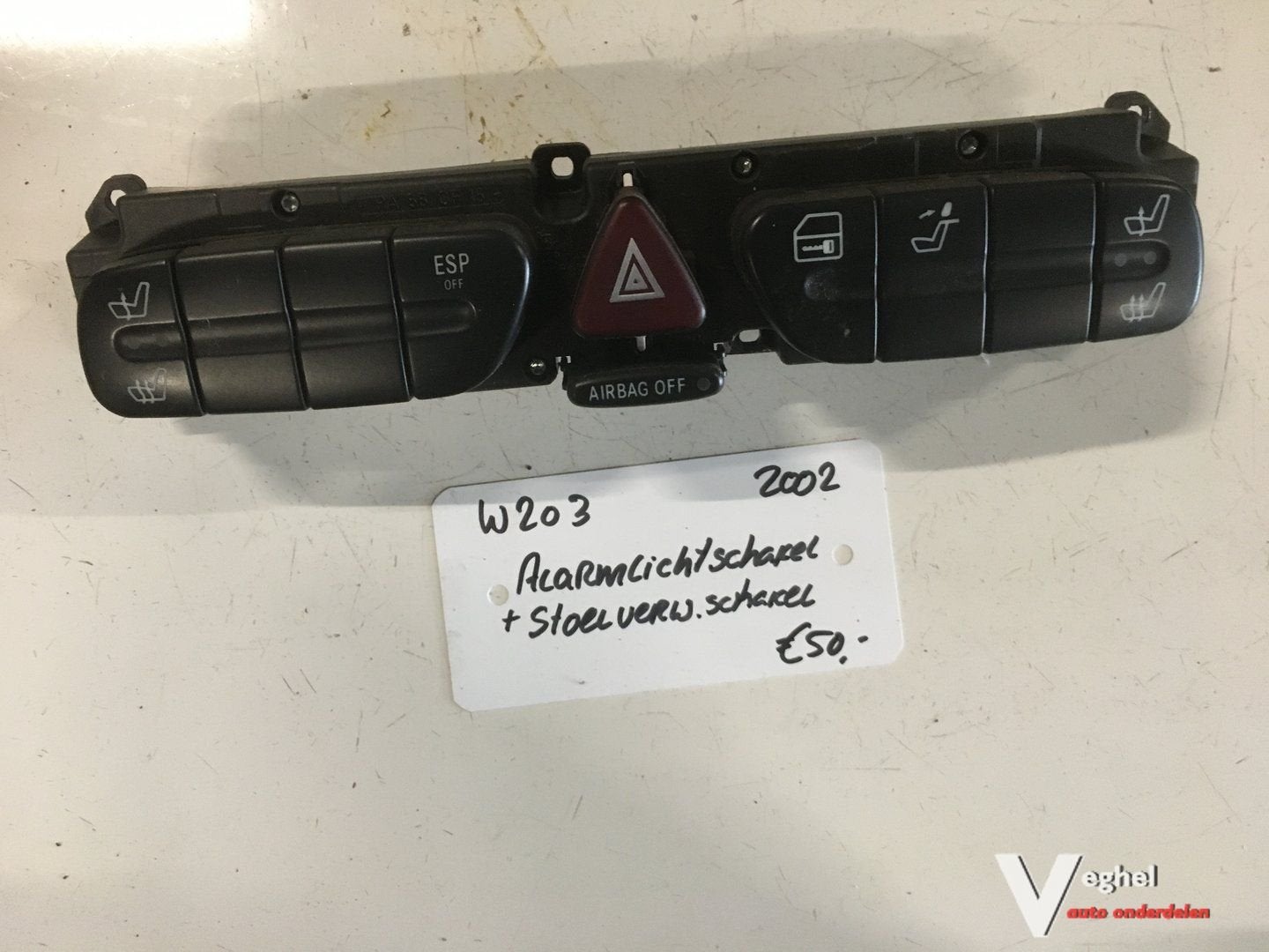 Mercedes W203  2002  Alarmlichtschakelaar met diverse schake, -, Utilisé, -, -