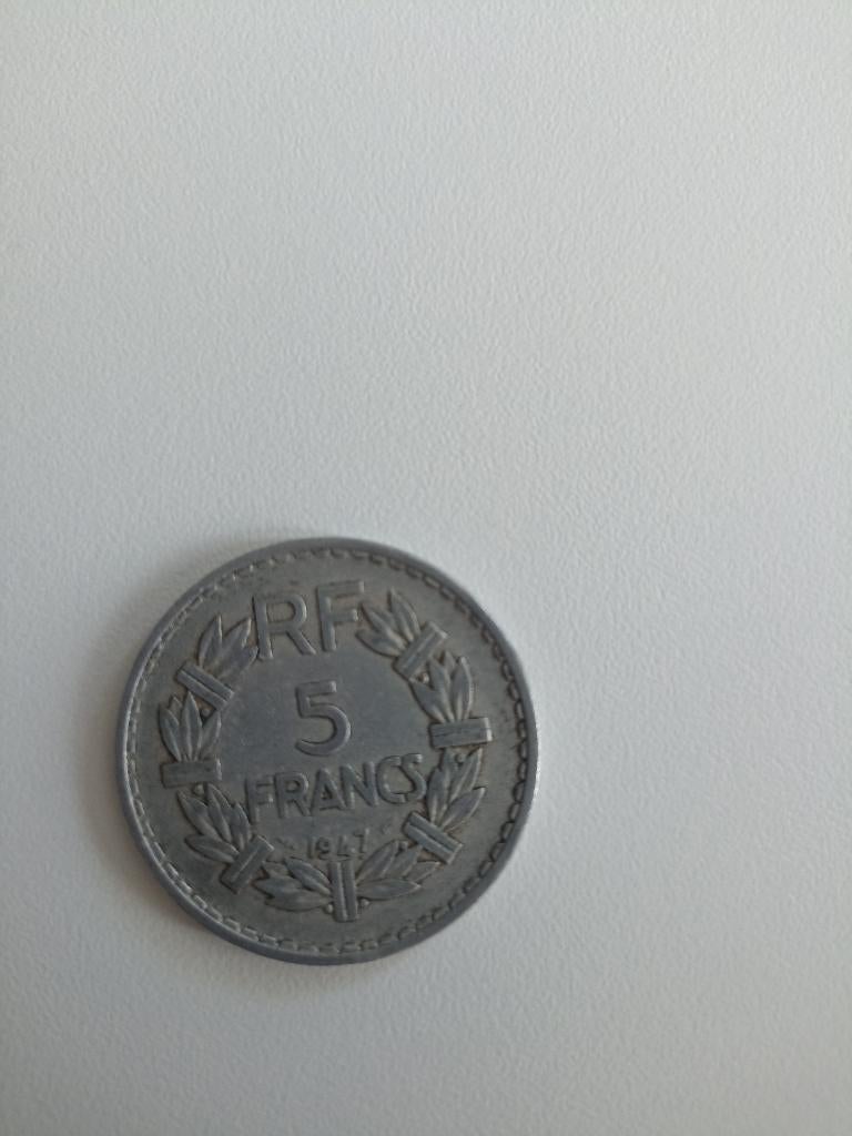 Pièce 5 francs 1947  / 9 fermé, Enlèvement