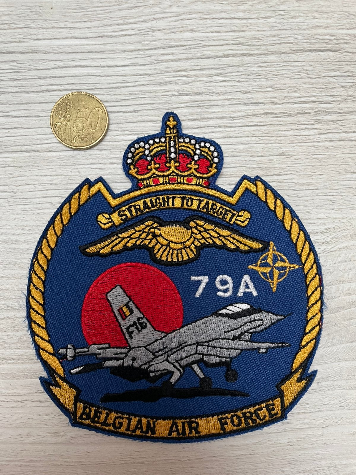 Badge promotion F16 belgian air force, Collections, Aviation, Envoi, Comme neuf, Écusson, Insigne ou Logo