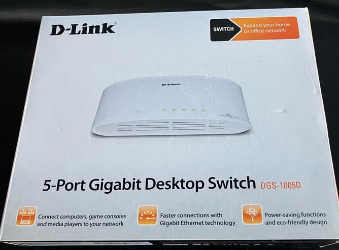 D-Link 5 Port Gigabit desktop switch, Computers en Software, Netwerk switches, Ophalen, Zo goed als nieuw