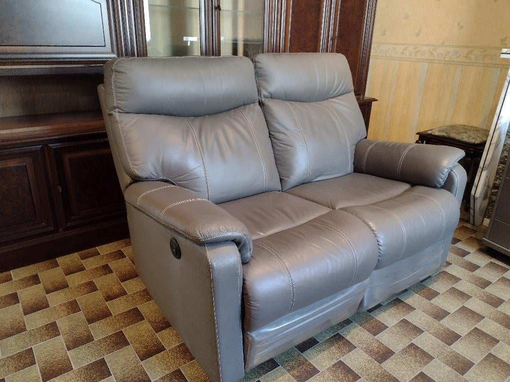 tweepersoons relaxzetel, Ophalen, Gebruikt, Tweepersoons, Leer