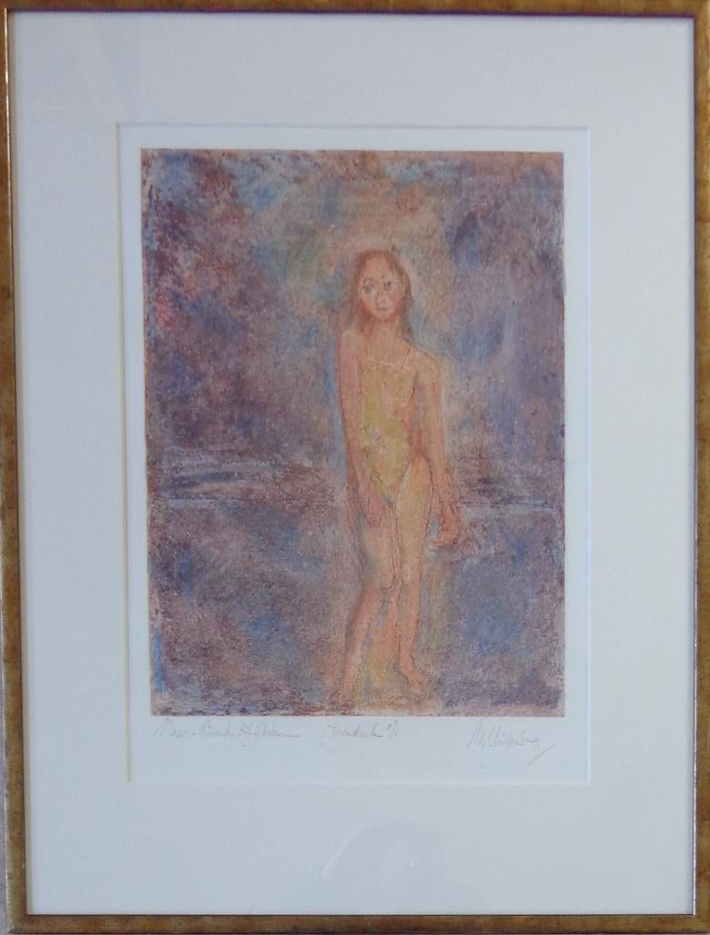 M. KLINGENBERG / VROUW RINEKE DIJKSTRA / ETS / 66x51cm KADER, Gesigneerd, Ophalen of Verzenden, Ets