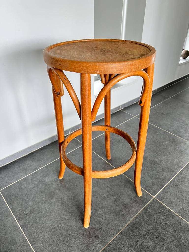 Tabouret de bar ancien style Thonet en bois courbé., Enlèvement, Comme neuf, Bois