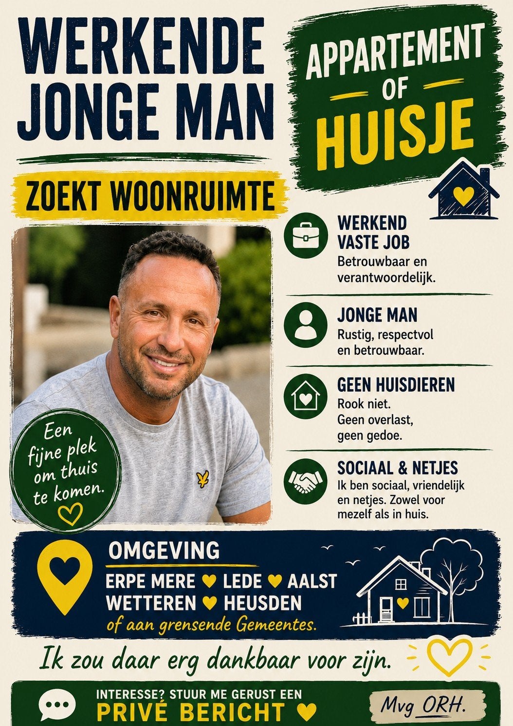 woonruimte gezocht. HUUR
