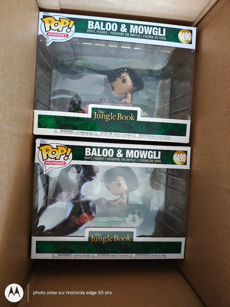 Lot 2 Funko pops Jungle book Baloo Mowgli neufs, Ophalen of Verzenden, Nieuw
