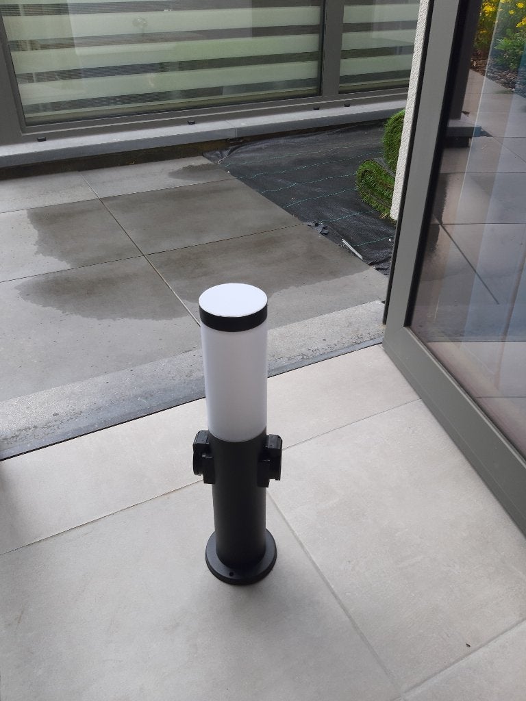 Tuinlamp met dubbele stekker en lamp E27, Lampadaire, Synthétique, Enlèvement, Alimentation secteur