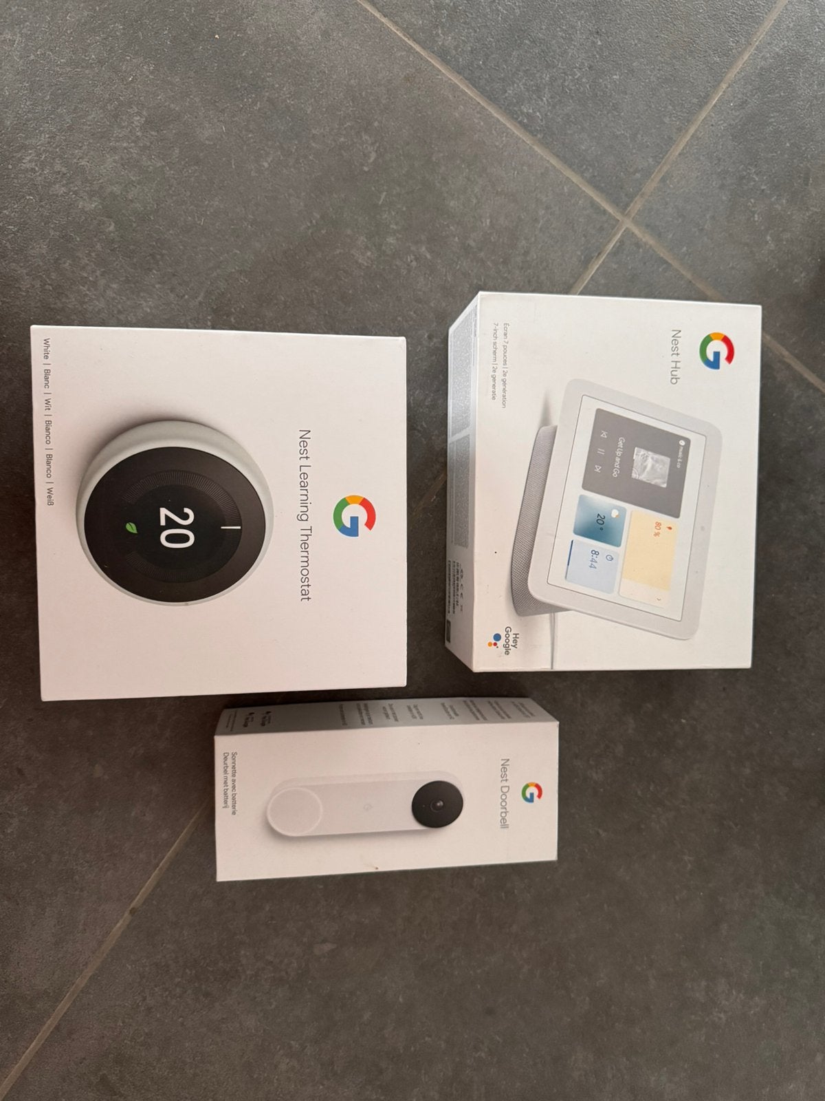 Google Nest Cam 6 pack + Nest deurbel + Nest Hub 2 + therm, Ophalen, Nieuw