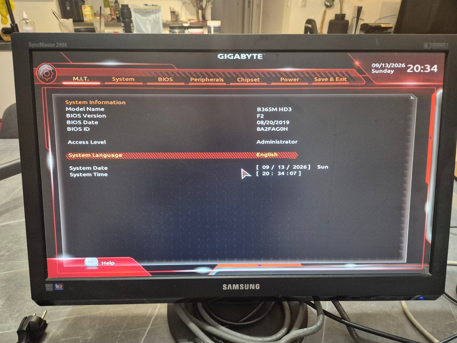 Samsung scherm SyncMaster 2494, Full HD, 60 Hz ou moins, Enlèvement, Utilisé