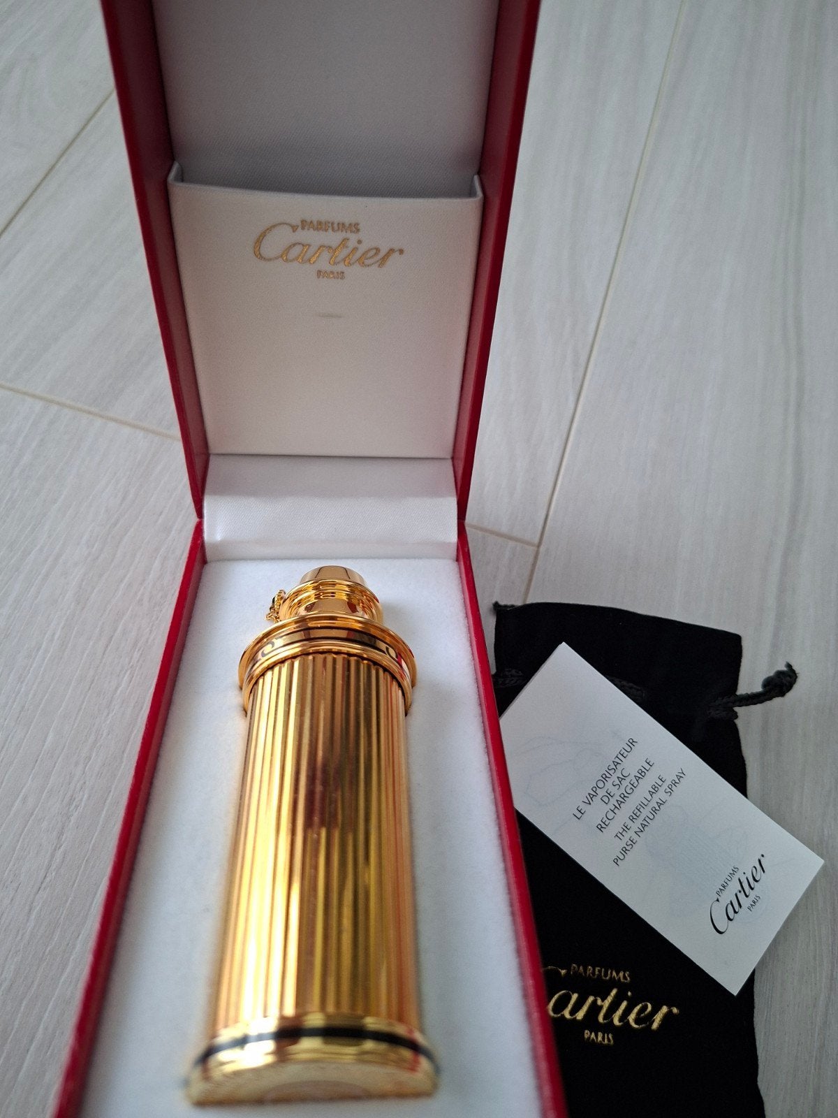 CARTIER vaporisateur de sac, Enlèvement ou Envoi, Comme neuf, Bouteille de parfum