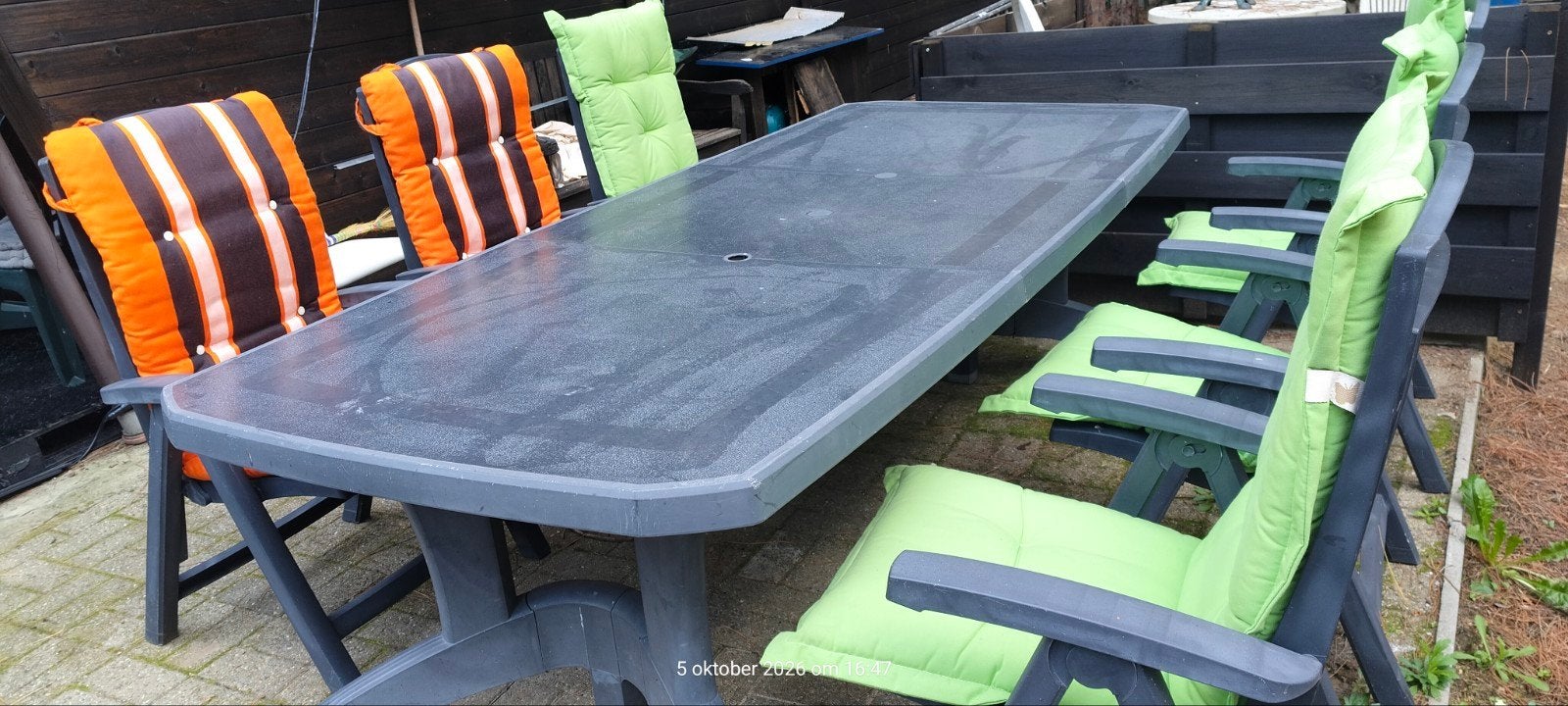 Hartman tuintafel en 6 stoelen, Jardin & Terrasse, Enlèvement