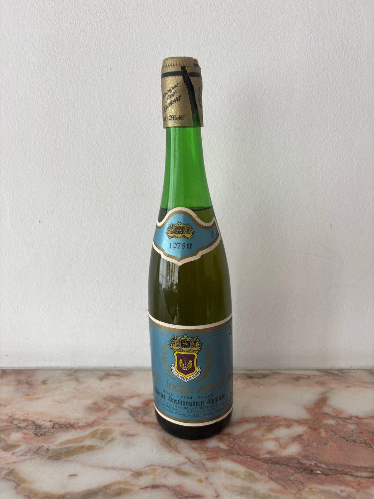 Bouteille Merler Stephansberg Spätlese 1975, Collections, Vins, Utilisé, Vin blanc, Autres régions, Pleine, Enlèvement ou Envoi