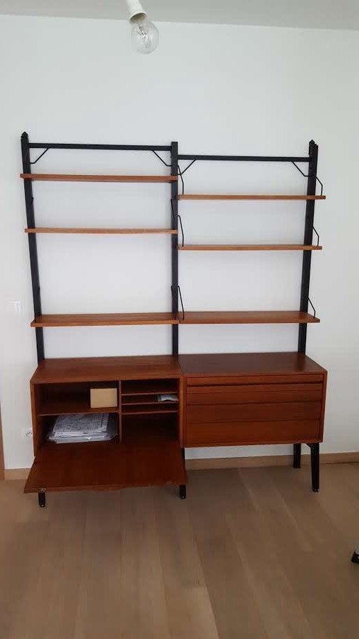 Authentiek Poul Cadovius Royal System wandmeubel, Ophalen, Gebruikt, Teakhout, 150 tot 200 cm