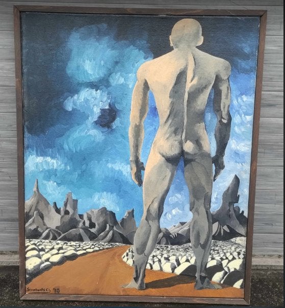 Huile sur toile signé stroobants ch 73, Antiek en Kunst, Ophalen of Verzenden, Gesigneerd, Doek