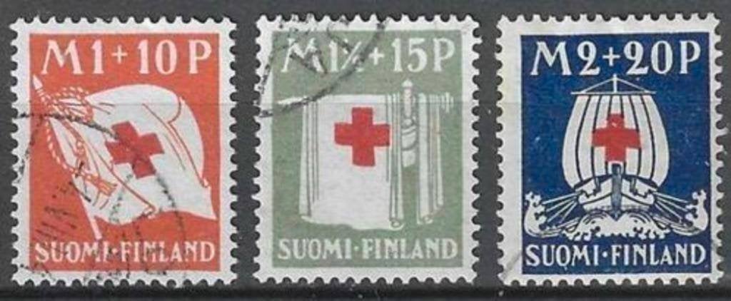 Finlande 1930 - Yvert 156/158 - Croix-Rouge (ST), Envoi, Finlande, Affranchi
