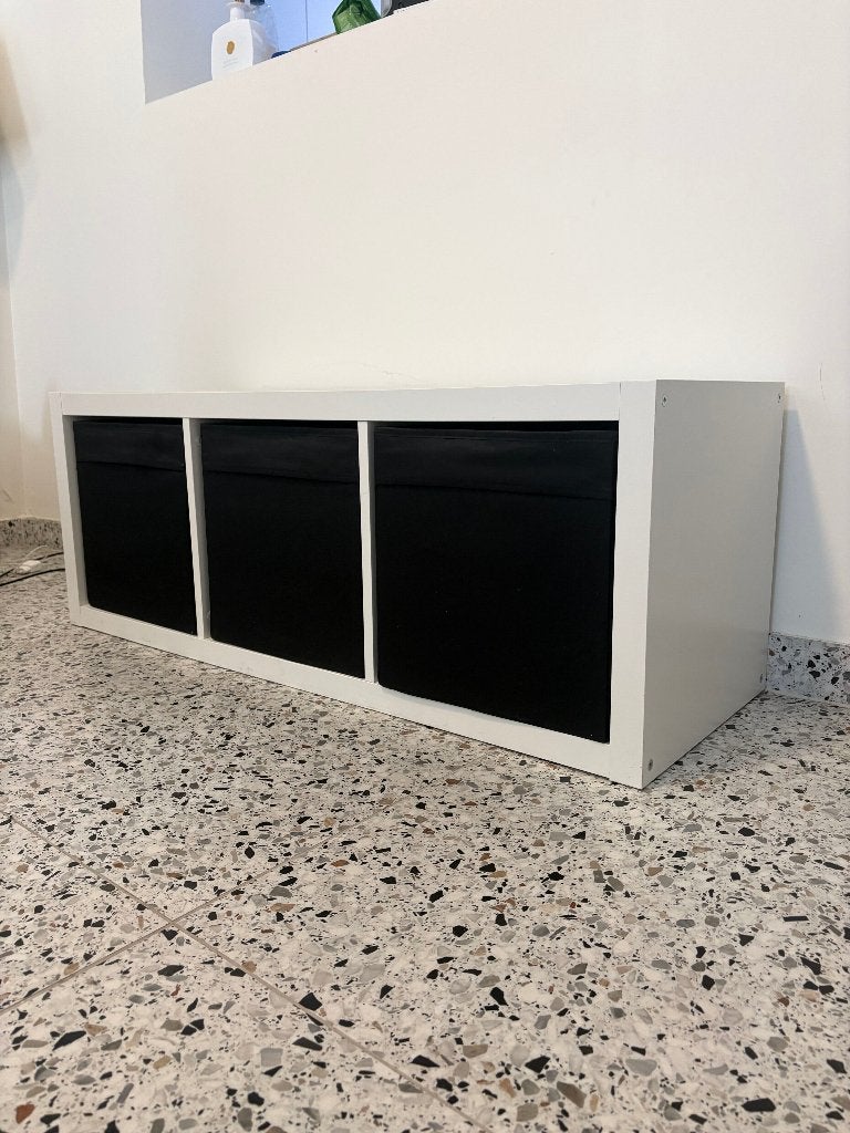 Ikea KALLAX open kast inclusief bakjes, 3 ou 4 tiroirs, 25 à 50 cm, Moins de 100 cm, Comme neuf