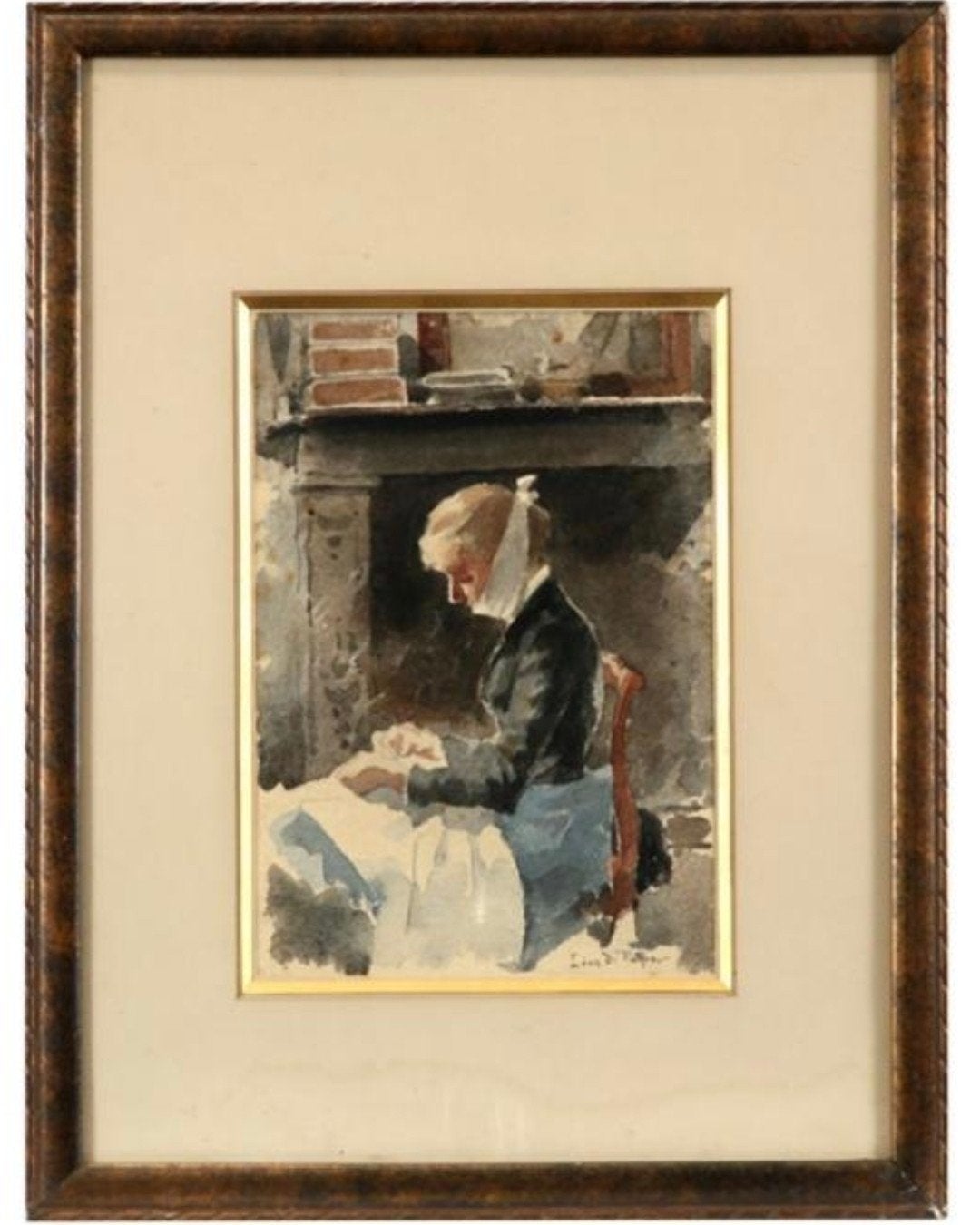 Léon de Pape (1852 - 1890) -Intérieur avec une femme à la ch, Antiquités & Art, Art | Peinture | Classique, Enlèvement ou Envoi