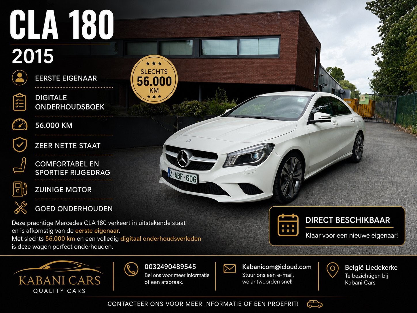 Mercedes Benz CLA180, Auto's, Stof, Adaptive Cruise Control, 4 cilinders, Wit