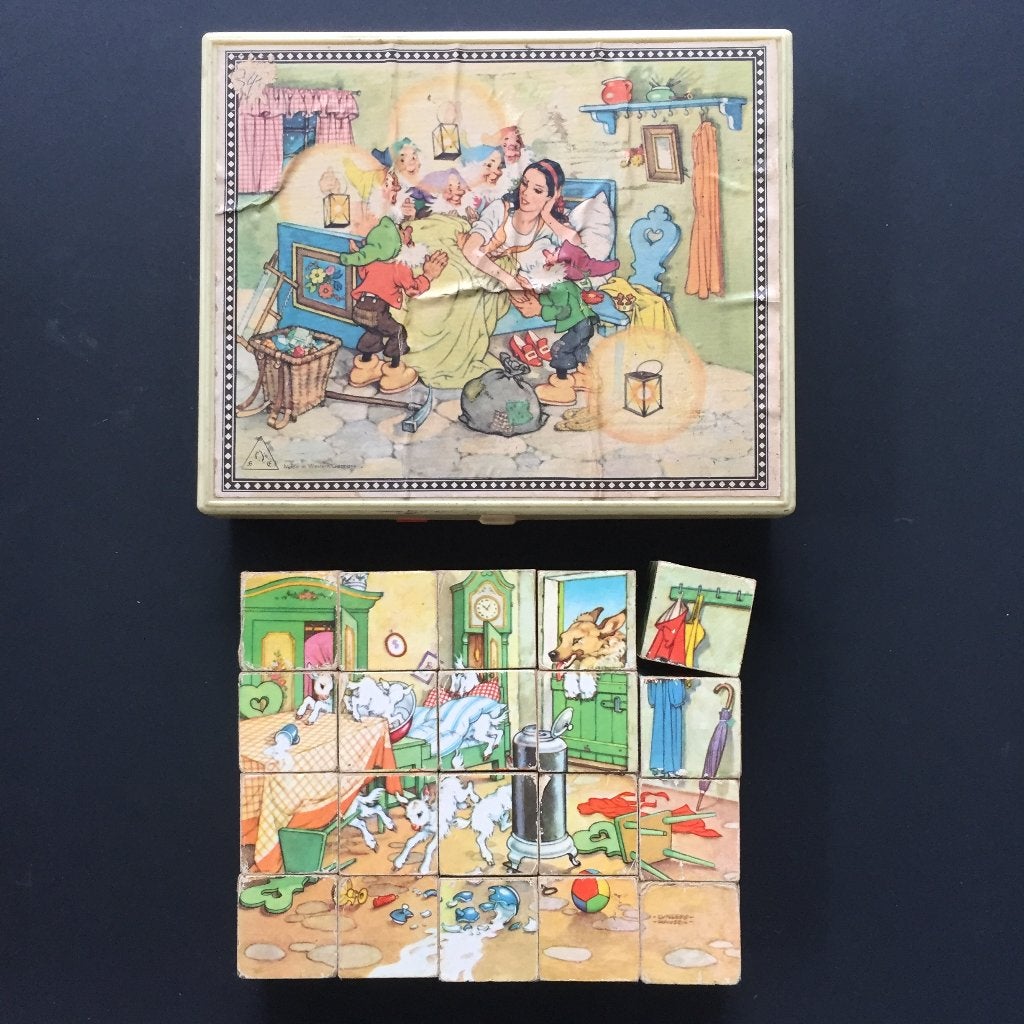 Sneeuwwitje blokpuzzel, Kinderen en Baby's, Speelgoed | Kinderpuzzels, Ophalen of Verzenden, Gebruikt