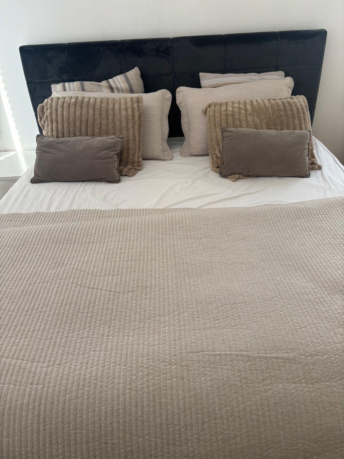 Boxspring Velvet Grijs, Enlèvement, Comme neuf, Gris, 200 cm