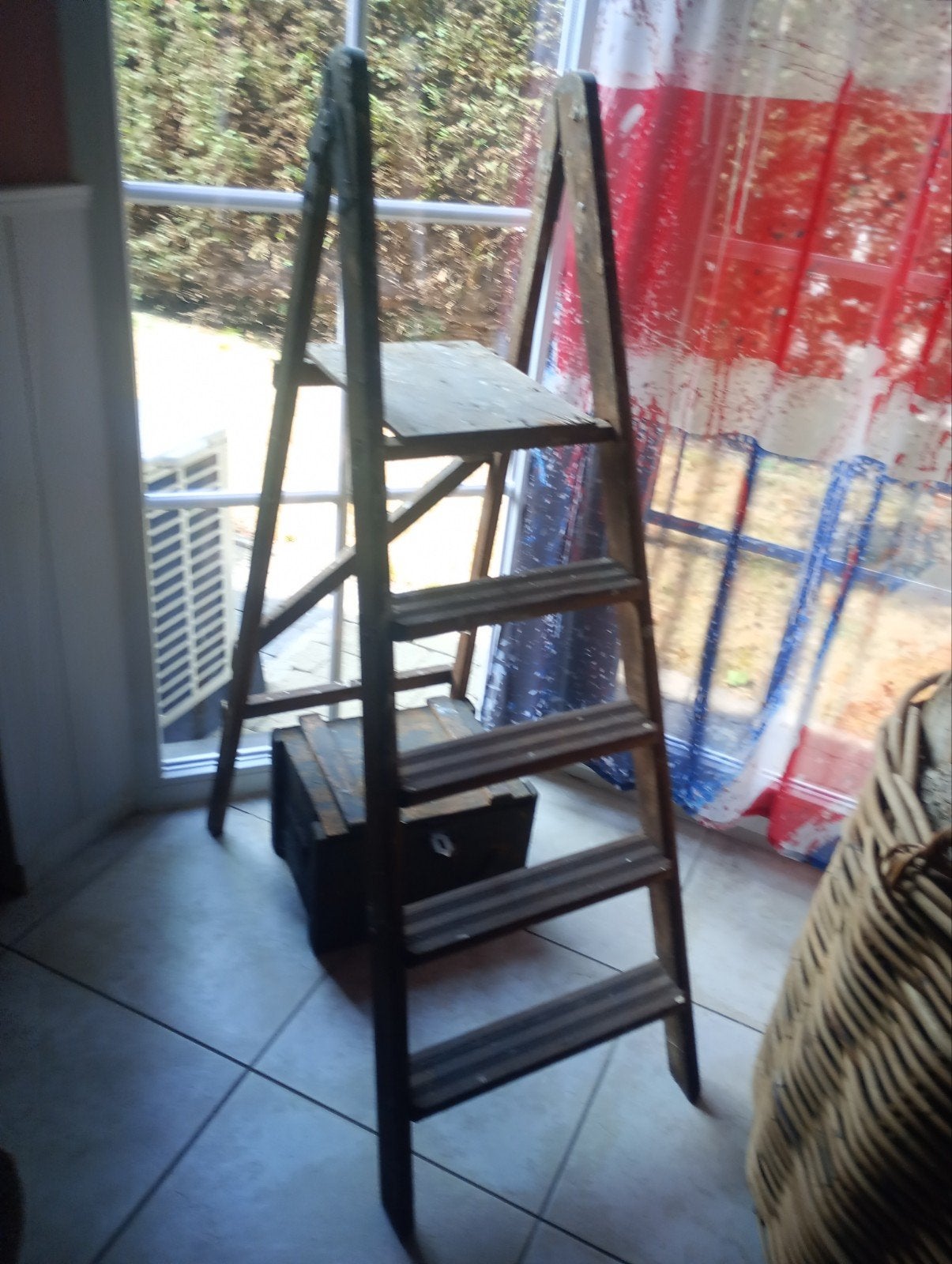 oud Trapladder, Doe-het-zelf en Bouw, Ladders en Trappen, Ophalen