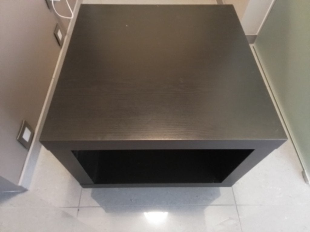 Salontafel zwart op wieltjes, Huis en Inrichting, Ophalen, Gebruikt