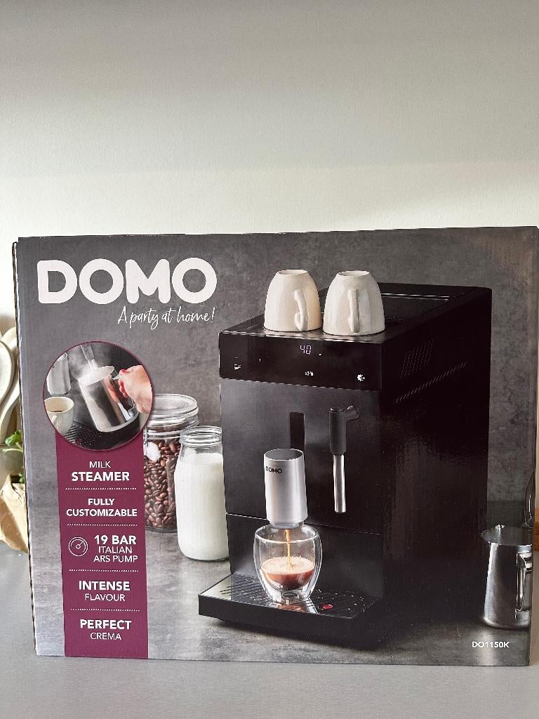 DOMO DO1150K Volautomatische Espressomachine, Espresso apparaat, 10 kopjes of meer, Nieuw, Afneembaar waterreservoir