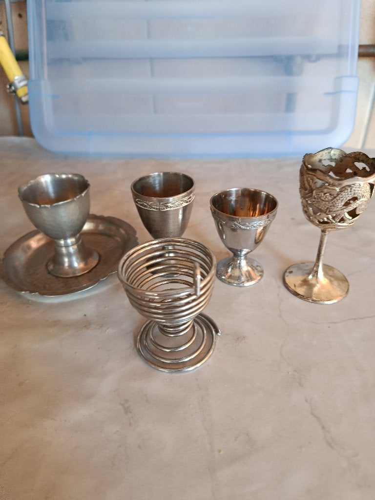 20 Coquetiers en bois, métal argenté, plastique....., Maison & Meubles, Enlèvement ou Envoi, Neuf, Autres matériaux, Vintage