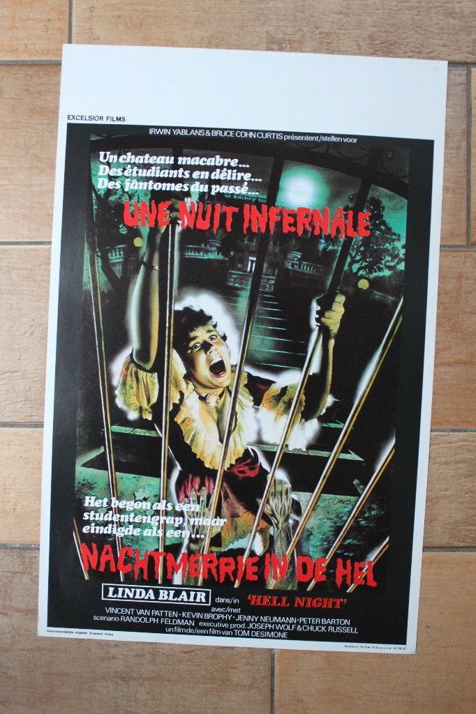 filmaffiche Hell Night 1981 filmposter, Verzamelen, Posters, Rechthoekig Staand, Ophalen of Verzenden, Zo goed als nieuw, A1 t/m A3
