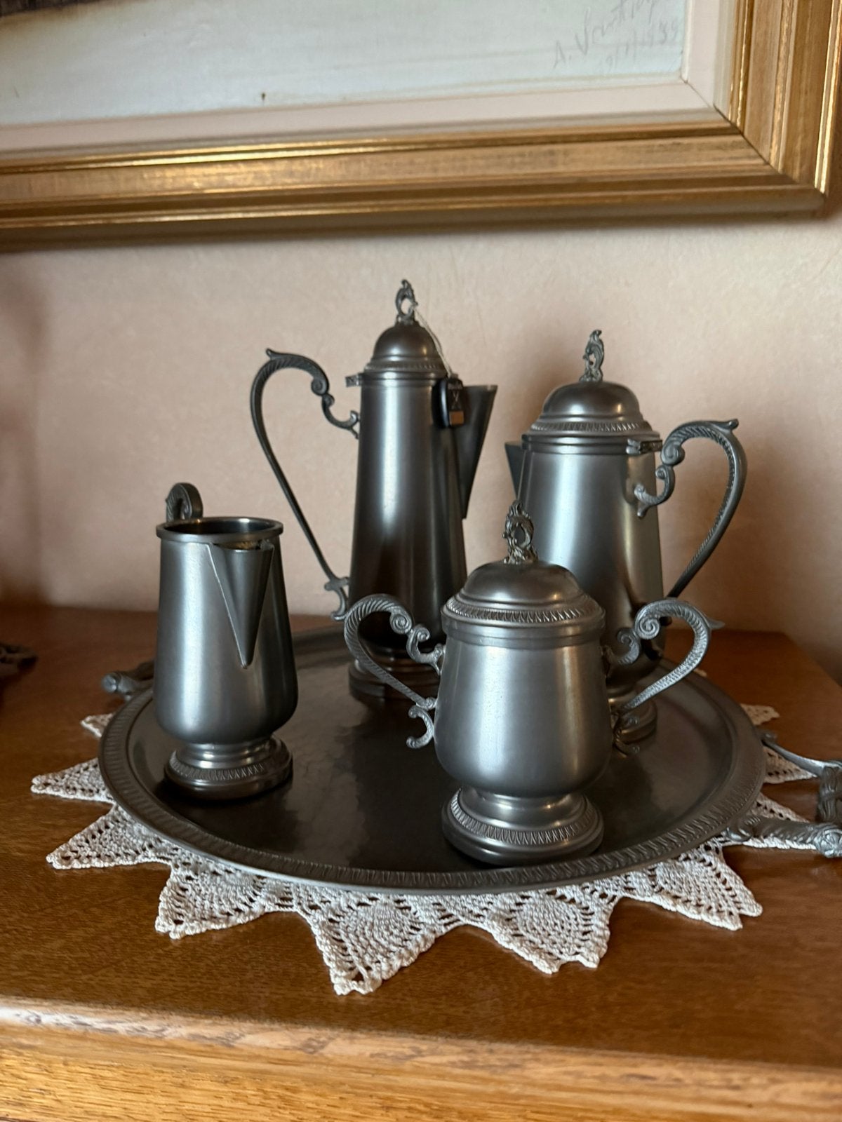 Tinnen koffieservice, Antiek en Kunst, Antiek | Tin, Ophalen