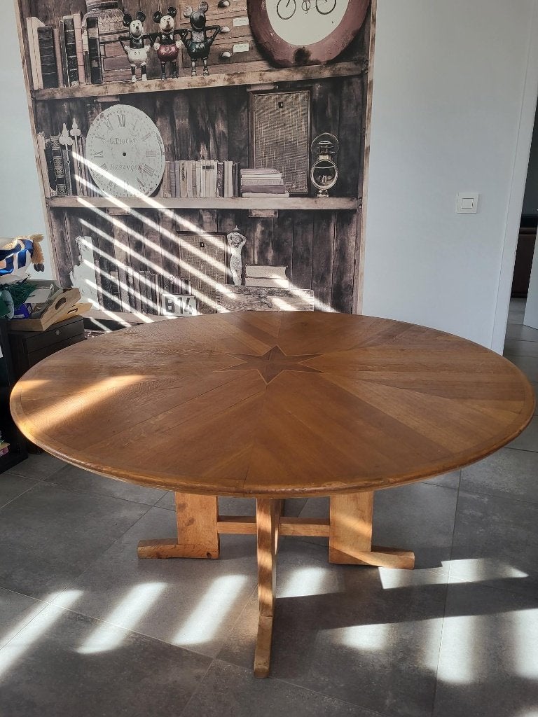 ronde tafel met maritieme ster, Ophalen, Rond, Vijf personen of meer, Gebruikt