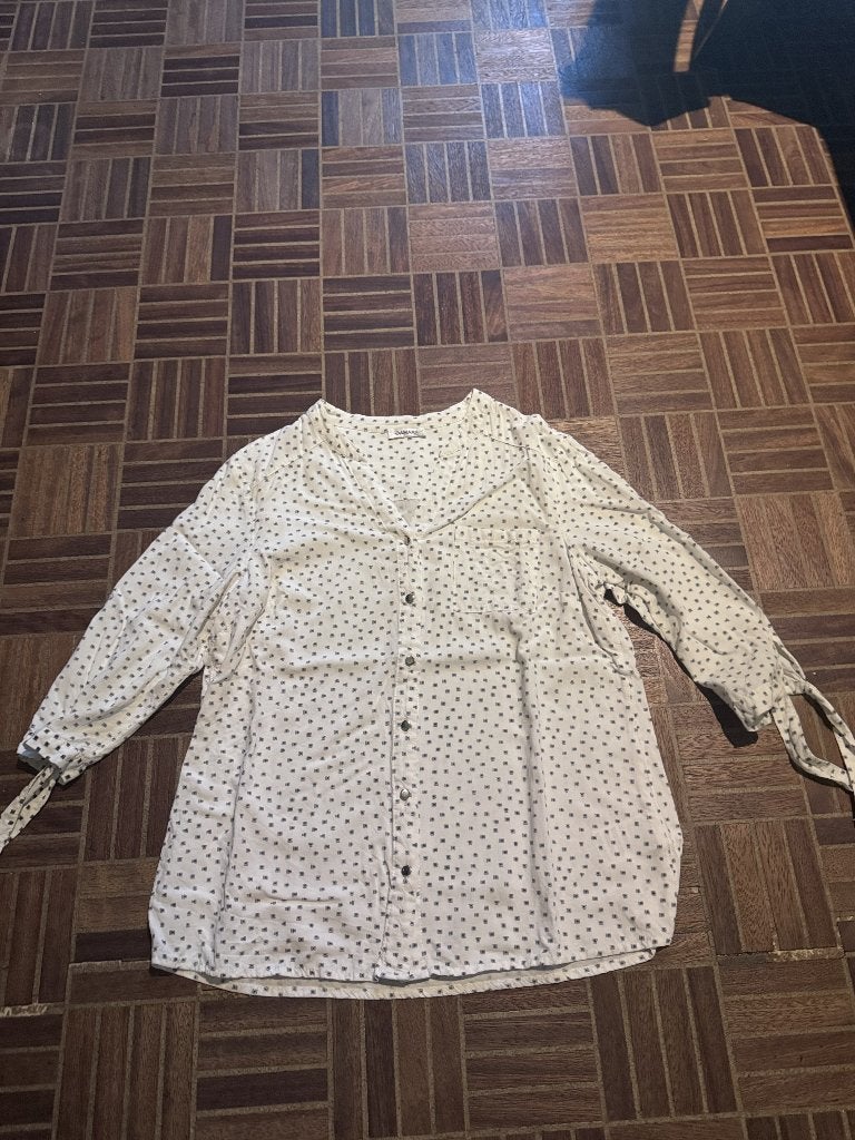 Blouse blanche à motif bleu Damart — manches 3/4, Vêtements | Femmes, Taille 38/40 (M), Enlèvement, Porté, Bleu