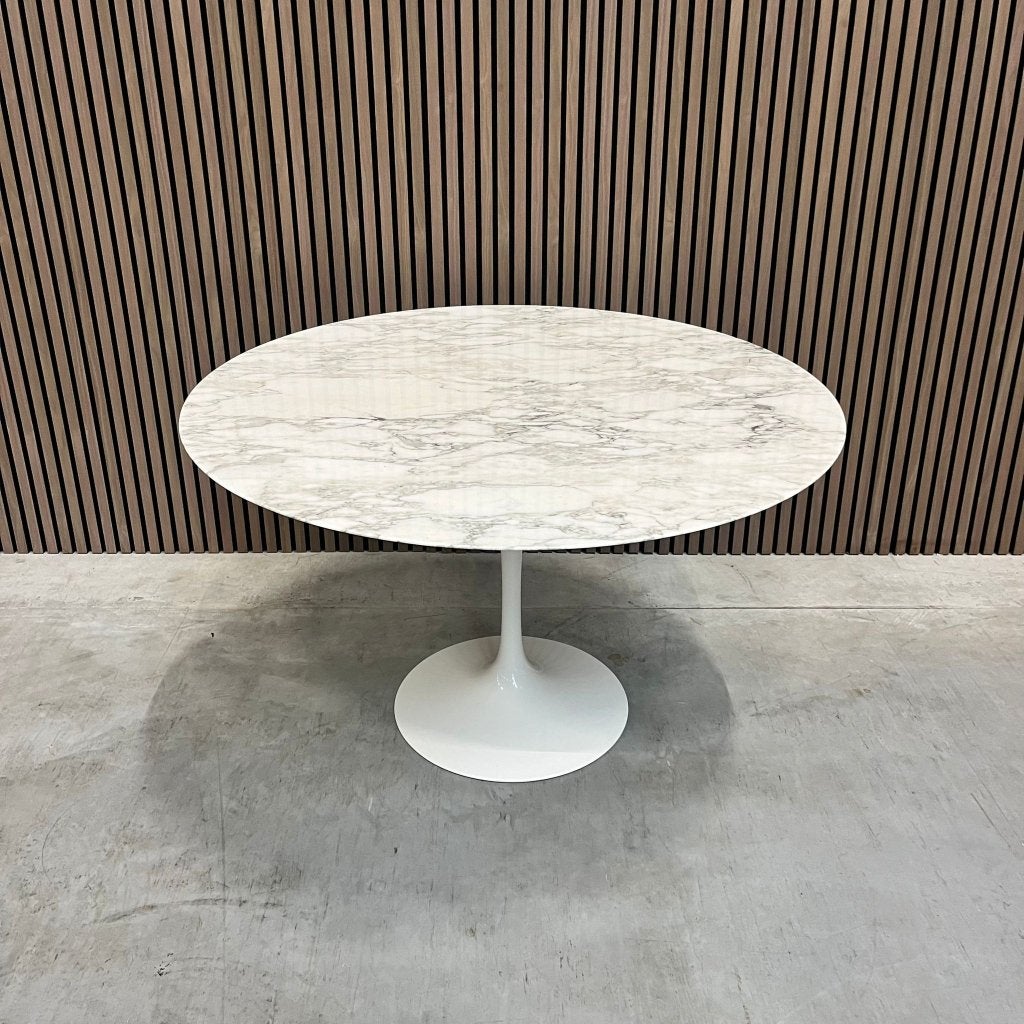 Knoll Saarinen Tulip tafel - Arabescato -  120 cm, Ophalen of Verzenden