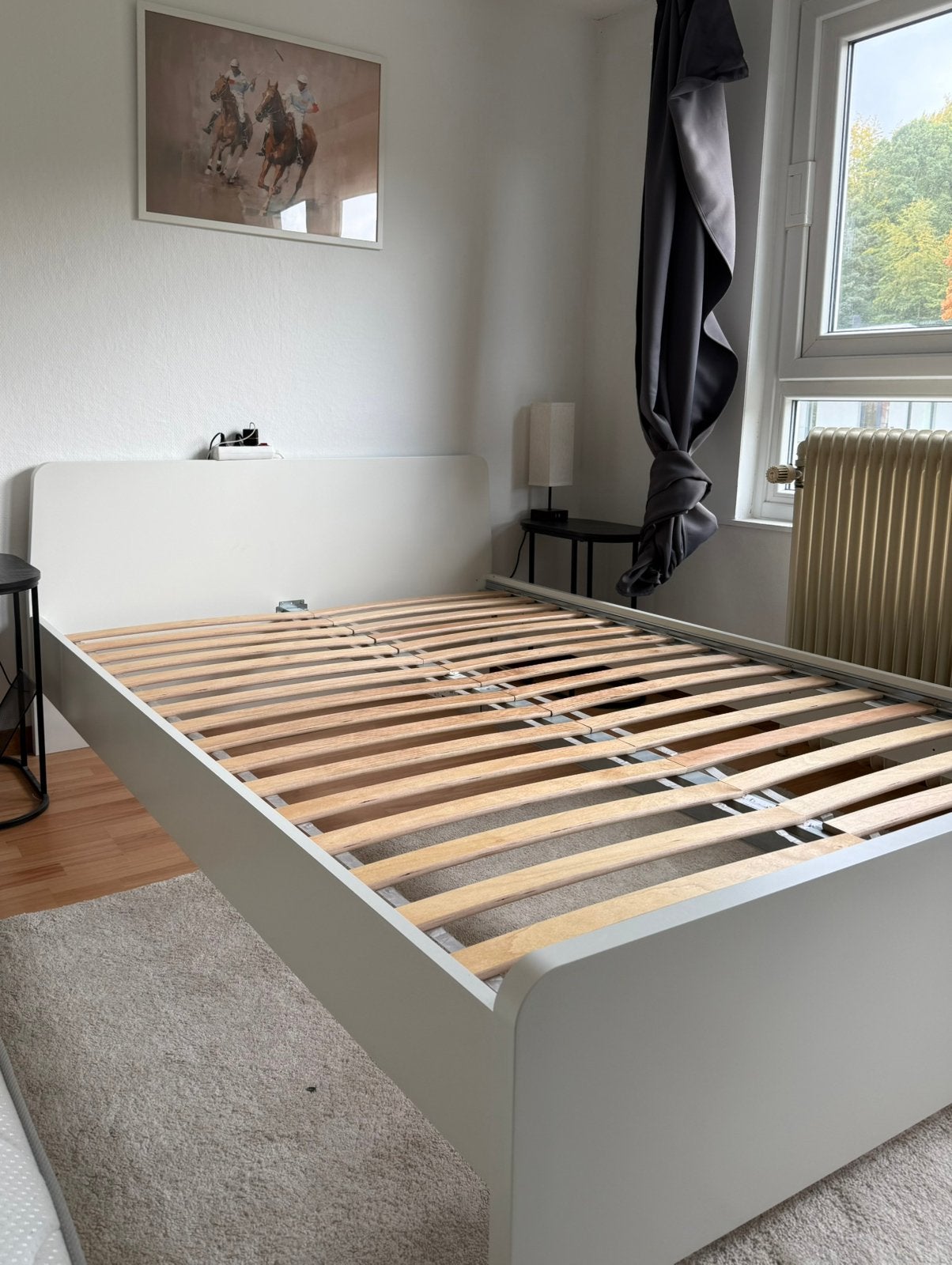 Lit double 140x200 - Comme neuf, Maison & Meubles, Enlèvement, 200 cm, Deux personnes, 140 cm