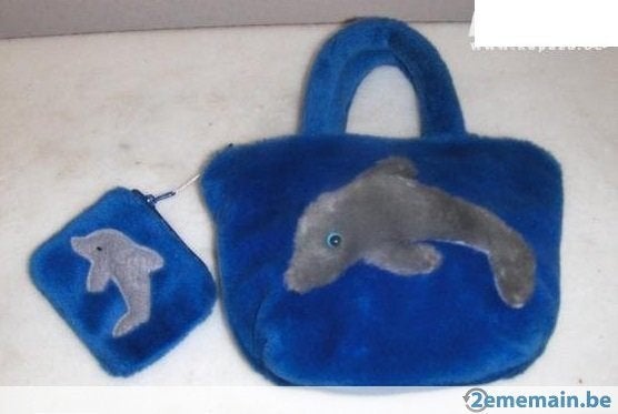 Sac + porte - monnaie dauphin pour enfant. 5 euros., Enlèvement ou Envoi, Neuf, Bleu