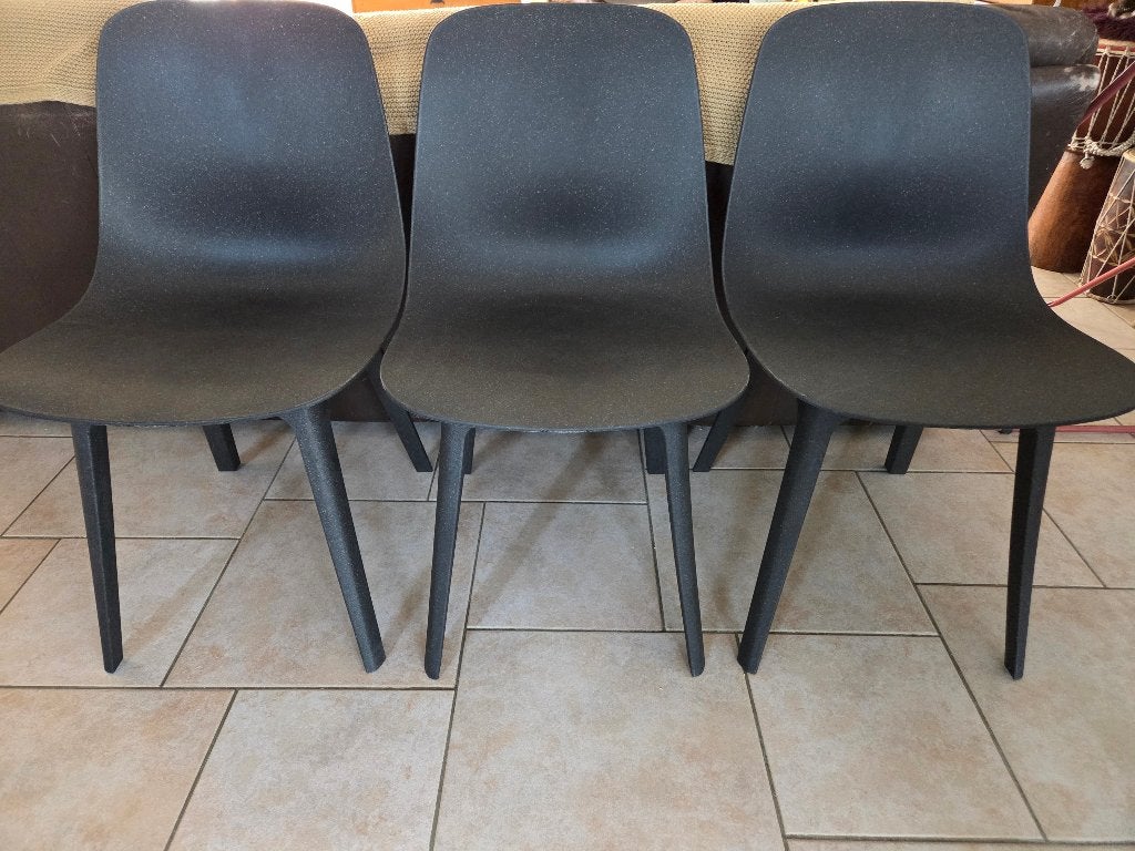 Chaises IKEA Odger, Trois, Gris, Utilisé, Bois