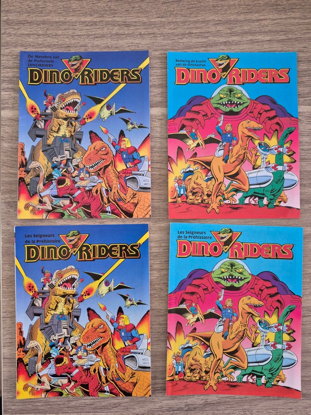 Ensemble de 4 mini-bandes dessinées vintage Dino-Riders (198, Enlèvement ou Envoi