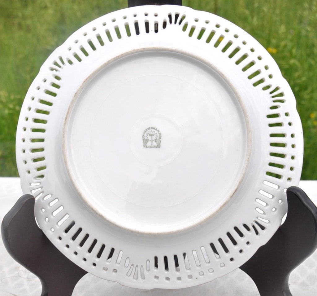 assiette porcelaine tour ajouré decor asiatique, Ophalen of Verzenden