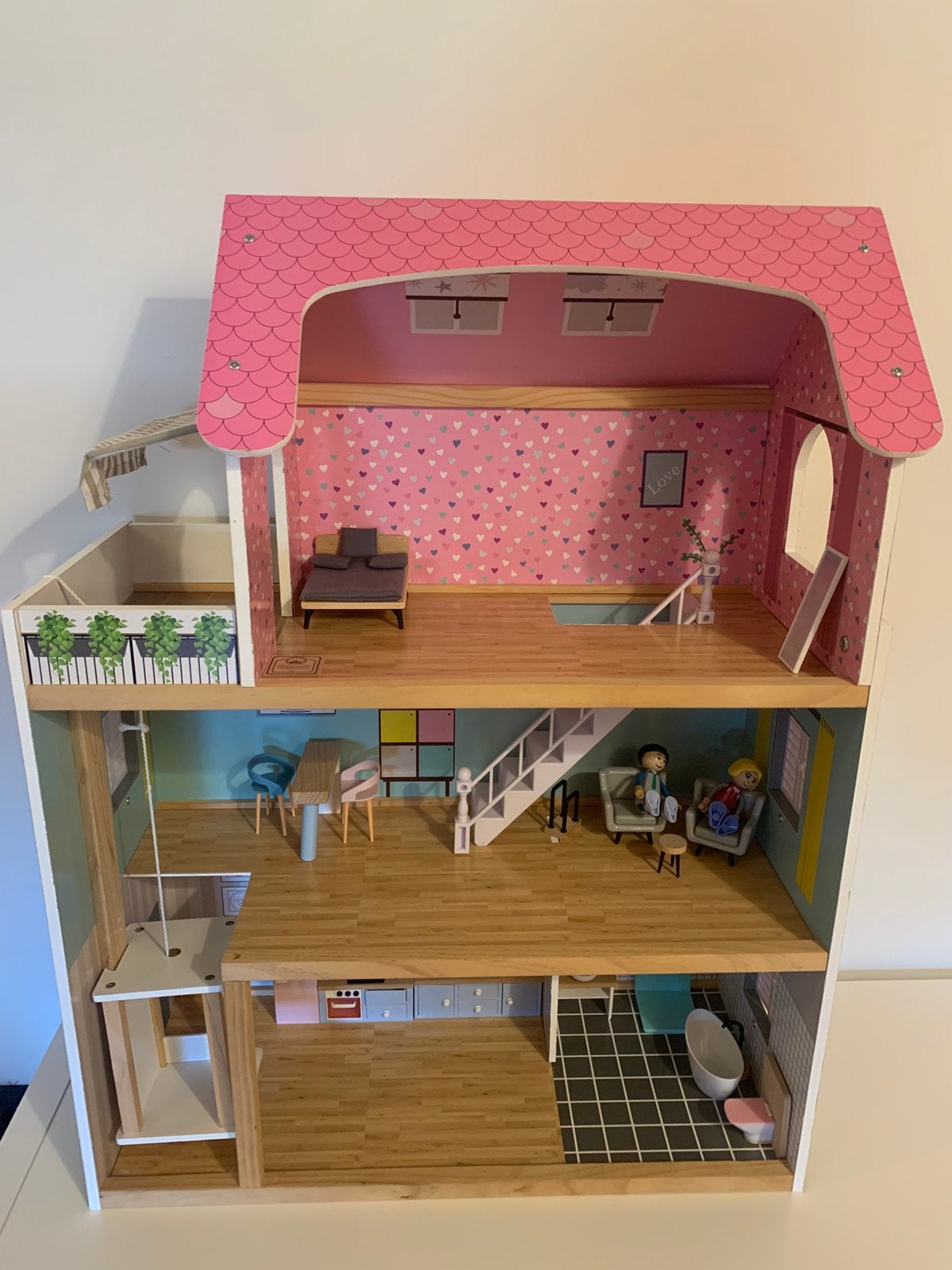 Poppenhuis met accessoires, Kinderen en Baby's, Speelgoed | Poppenhuizen, Ophalen, Zo goed als nieuw, Poppenhuis