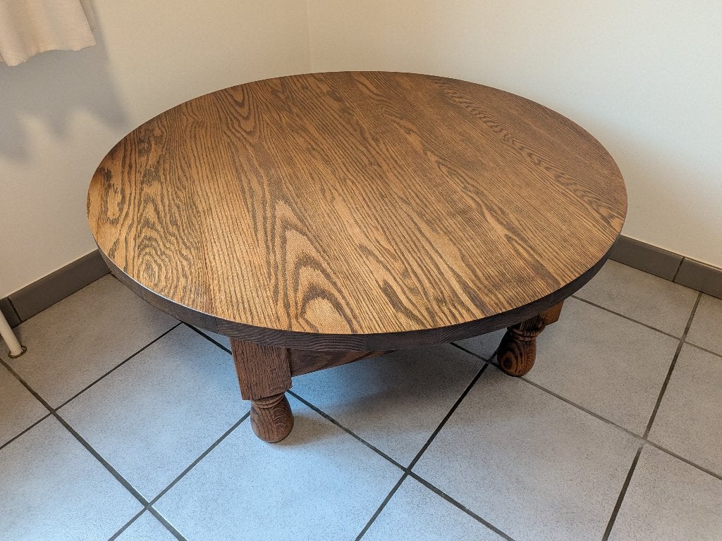 massief eiken salontafel, Huis en Inrichting, Tafels | Salontafels, Ophalen, Gebruikt, 50 tot 100 cm, 50 tot 100 cm