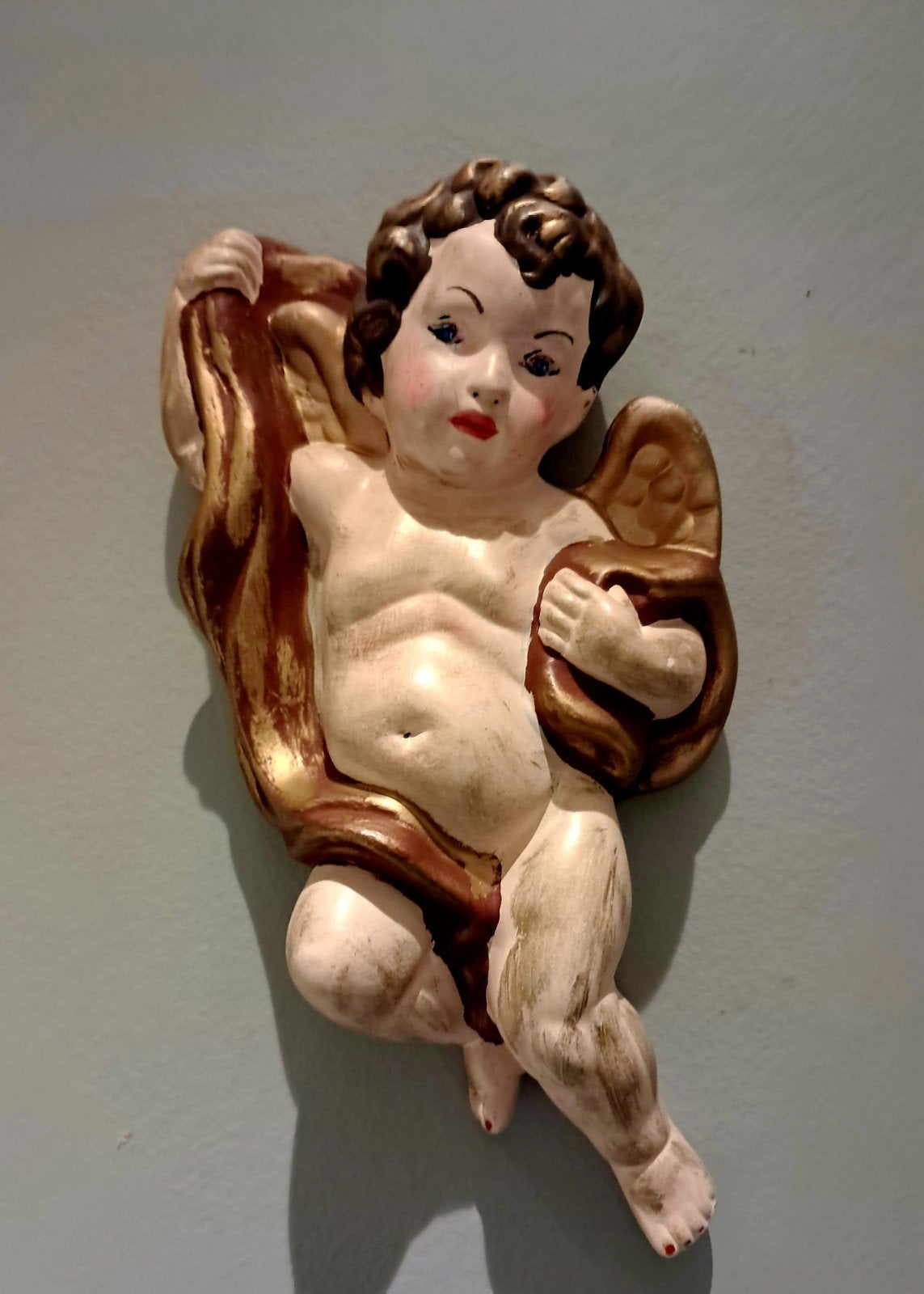 oude,gipsen putti, engel, Antiek en Kunst, Ophalen of Verzenden