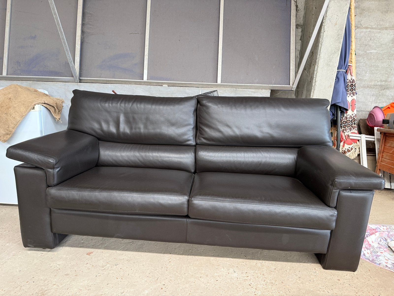 2 places en cuir, 75 à 100 cm, Enlèvement, Utilisé, 150 à 200 cm