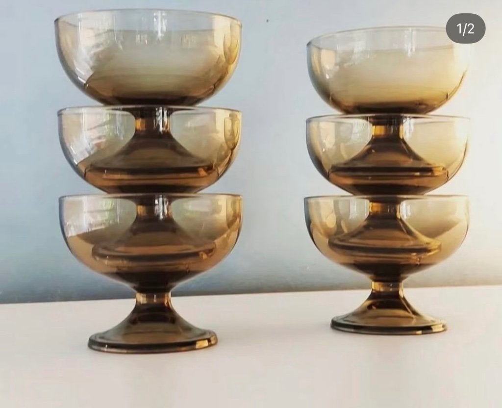 Vintage coupes in rookglas, Antiek en Kunst, Ophalen of Verzenden