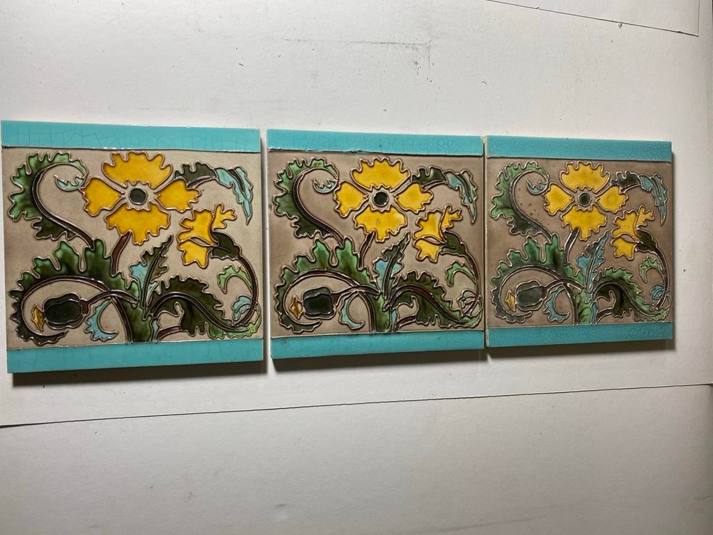 3 pièces de carreaux art nouveau 20/20, Enlèvement